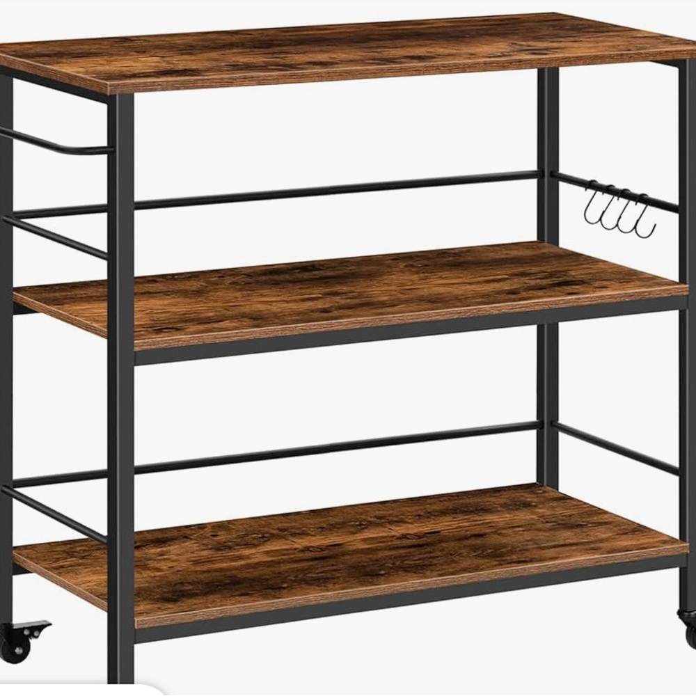 Industrial Brown and Black Kitchen Cart